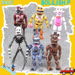 Bolilishp ตุ๊กตาฟิกเกอร์ Five Nights at Freddy's Funko มีไฟ LED ถอดออกได้ ของเล่นสําหรับเด็ก