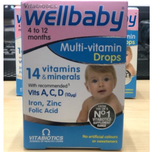 Wellbaby Multi-vitamin Drops เป็นวิตามินรวมเด็กเข้มข้น ขายดีอันดับ 1 ในอังกฤษ โดยแพทย์ UK