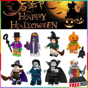 ชุดฮาโลวีน Minifigures Pumpkin Man หุ่นไล่กาแม่มด Vampire Joker ของเล่นเด็กของขวัญ Mini Figures PG8171