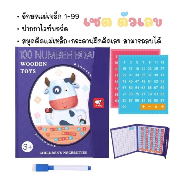 ตัวเลข ทำจากกระดาษแข็งอย่างดี ฝึกเขียนด้วยปากกาไวท์บอร์ด สามารถลบได้ พกพาสะดวก