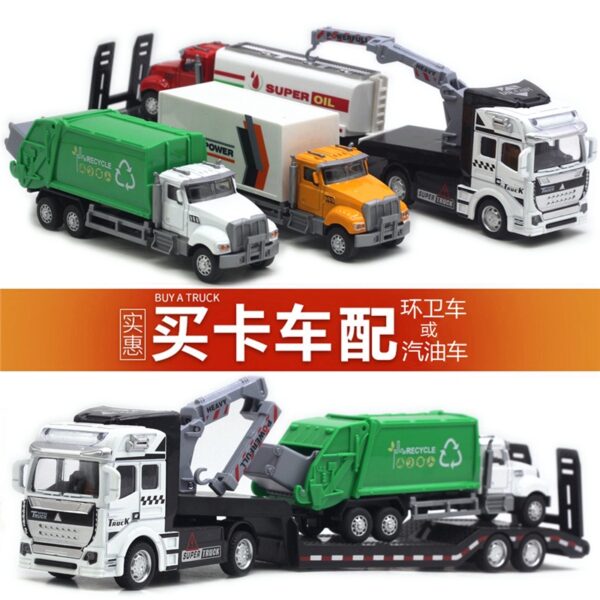 ProudNada Toys ของเล่นเด็ก รถเทรลเลอร์ขนรถบรรทุก DIE-CAST METAL TRUCK KING NO.2212