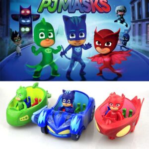 ของเล่นฟิกเกอร์การ์ตูน PJ Masks Catboy Owlette Gekko พร้อมรถยนต์ สําหรับเด็ก 2 ชิ้น