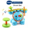 VTech Zoo Jamz Elephant Drum Set Musical Toys Kids Drum 1.5-4 ปี ชุดของเล่นเครื่องดนตรีกลองอิเล็กทรอนิกส์ ของเล่นเด็ก