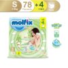 Molfix ผ้าอ้อมเด็ก โมลฟิกซ์ เนเชอรัล แพ้นส์ S 78+4 ชิ้น