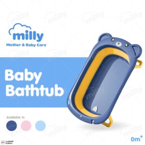 Milly อ่างอาบน้ำเด็ก ลายหมีน้อย น่ารัก ใช้ได้ตั้งแต่แรกเกิด พับได้ อเนกประสงค์ Baby Bathtub