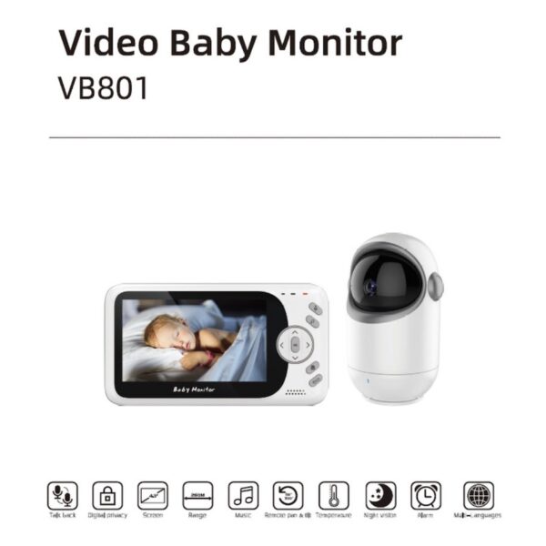 พร้อมส่ง Baby Monitor VB801 4.3นิ้ววิดีโอคืนวิสัยทัศน์ดิจิตอลแพนเอียงหมุนเสียงไร้สายการเฝ้าระวังวิดีโอกล้อง