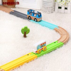 【 Newbaby 】รถไฟไม้รางรถไฟของเล่นจําลองรางเสียงรถไฟ