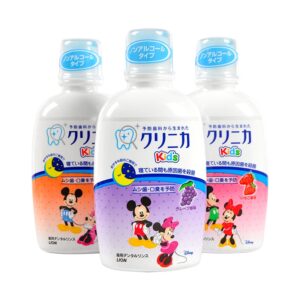 Japan Lion น้ำยาบ้วนปากเด็ก สตรอเบอร์รี่องุ่นพีช สามารถกลืนได้ Mickey Children Kid Swallowable Mouthwash