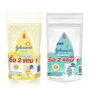 Johnson's จอห์นสัน สบู่เหลวทำความสะอาดเส้นผมและผิว ชนิดถุงเติม ขนาด 400 มล. แพ็ค 3 ถุง