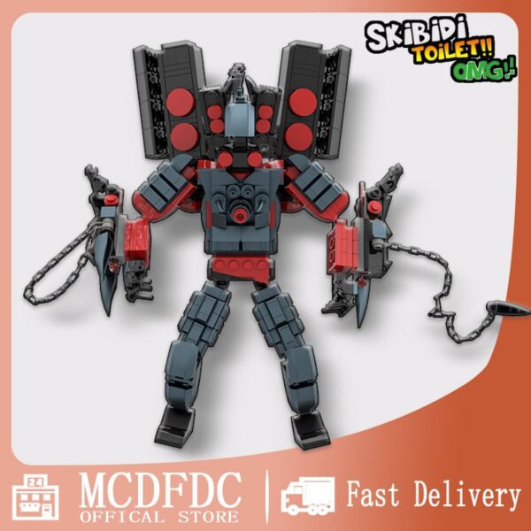 Moc Skibidi ห้องน้ําไททัน มอนิเตอร์ คนชักโครก ผู้ชาย บล็อกตัวต่อ สีดํา ทอง เกราะ มีเสียง ของเล่นเพื่อการศึกษา สําหรับเด็ก เข้ากันได้กับเลโก้ ของเล่นเด็กเพื่อการศึกษา