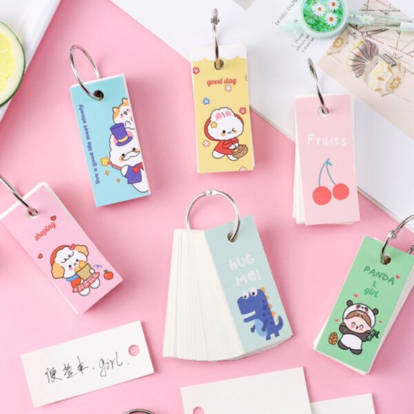 มินิน่ารัก LOOP Book Memo Pads โน้ตบุ๊คแบบพกพา Study Card Flash Card กระดาษเปล่าการ์ด DIY เครื่องเขียน