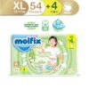 Molfix ผ้าอ้อมเด็กโมลฟิกซ์ เนเชอรัล แพ้นส์ XL 54+4 ชิ้น