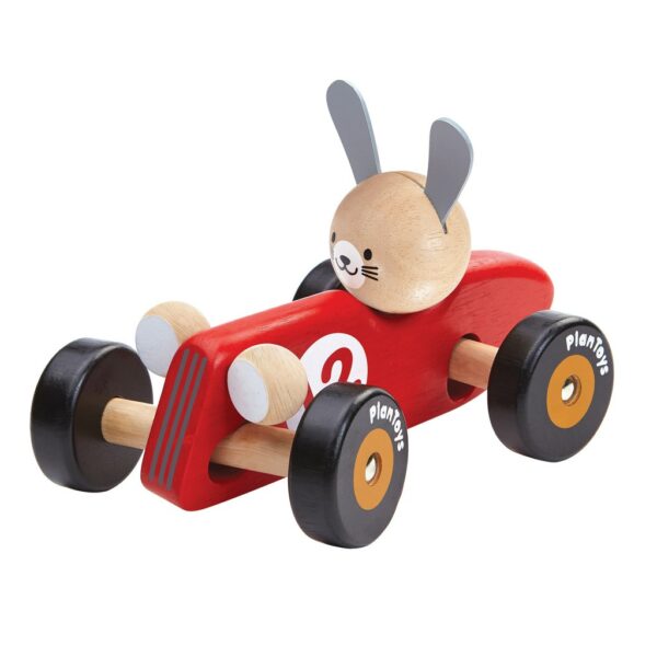 ของเล่นไม้ 5704 Rabbit Racing Car รถแข่งกระต่ายน้อย เสริมพัฒนาการ สำหรับเด็กอายุ 12 เดือน ขึ้นไป