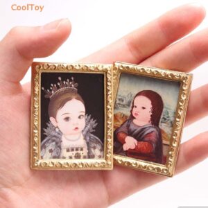 Cooltoy กรอบรูปจิ๋ว ใส่น้ํามัน อุปกรณ์เสริม สําหรับตกแต่งบ้านตุ๊กตา 1:12