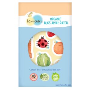 พร้อมส่ง Lamoon ละมุน แผ่นแปะกันยุงสำหรับเด็ก สติกเกอร์ ออร์แกนิค Organic Bugs Away Patch Sticker [1 ซอง 54 ดวง]