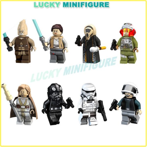 ของเล่นตัวต่อฟิกเกอร์ Star Wars Stormtrooper A-wing Pilot Rey Moloch Elderly Luke TIE Fighter Pilot Rebel Pilot