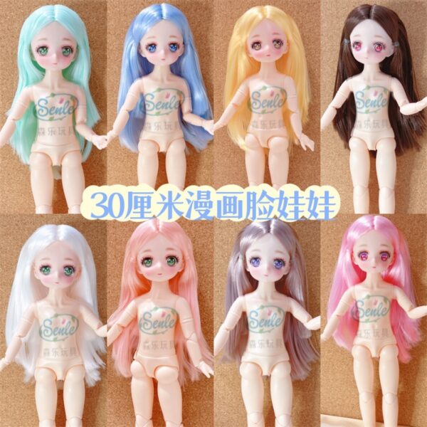 ใหม่ ตุ๊กตา BJD 30 ซม. สําหรับเด็ก และเด็กผู้หญิง DIY ของเล่นแต่งตัว ตุ๊กตาการ์ตูนน่ารัก ไม่มีเสื้อผ้า