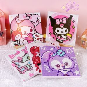 ภาพวาดปักครอสสติตช์ รูปการ์ตูน Sanrio Kuromi Melody 5D ขนาด 17*22 ซม. 13 แบบ สําหรับตกแต่งผนังบ้าน DIY