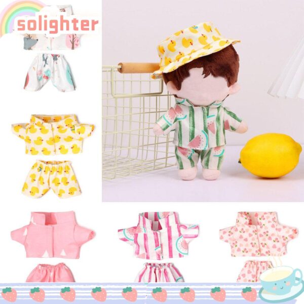 SOLIGHTER For 20cm Doll Replacement Pajama Suit Toys Doll Skirt Doll Dress Mini Clothing Humanoid Accessories DIY Clothes