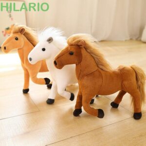 Hilario ตุ๊กตาม้าโพนี่ ผ้ากํามะหยี่ขนนิ่ม ขนาด 32 ซม. สีขาว ดํา สําหรับเด็ก ของขวัญวันเกิด