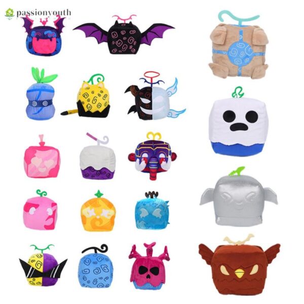 Blox Fruits  Roblox Blox Fruits Game Plush Toy Fruit Leopard Pattern Box Plush Toy Soft Stuffed Fruits Toy ของขวัญคริสต์มาสสําหรับเด็ก