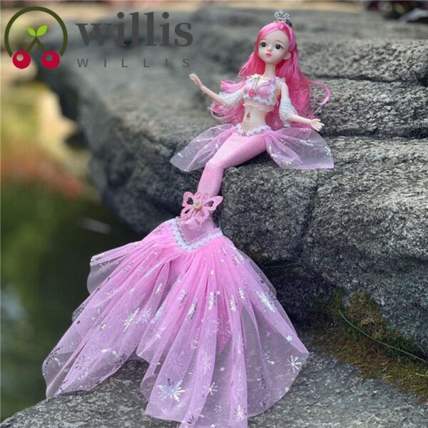 Willis Kawaii BJD ตุ๊กตาฟิกเกอร์นางเงือก ขยับข้อต่อได้ 13 ข้อต่อ 3D ขนาด 30 ซม. สําหรับตกแต่งบ้านตุ๊กตา ของขวัญวันเกิด