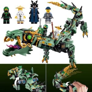 Lego Ninjago Lego Ninja Flying Mecha Dragon บล็อกตัวต่อเลโก้ รูปมังกรนินจา สีเขียว ของเล่นเสริมการเรียนรู้เด็ก ของขวัญวันเกิด 544 ชิ้น