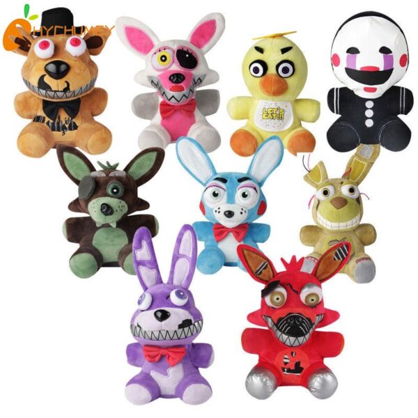 HYC Humey ตุ๊กตาของเล่น Five Nights At Freddy's Chica Bonnie Foxy แบบนุ่มสําหรับตกแต่งบ้าน