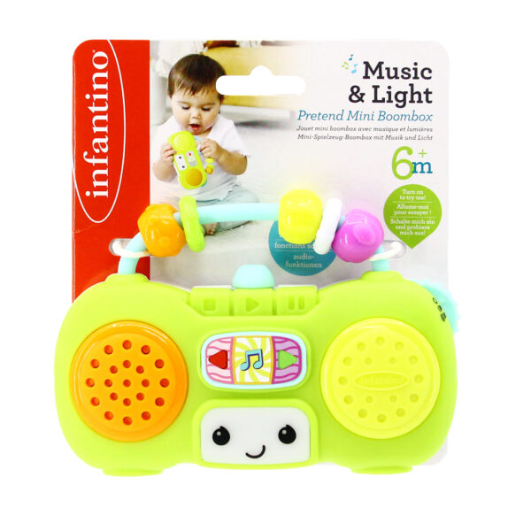 Infantino : Music & Light Pretend Mini Boombox - ลำโพงของเล่น