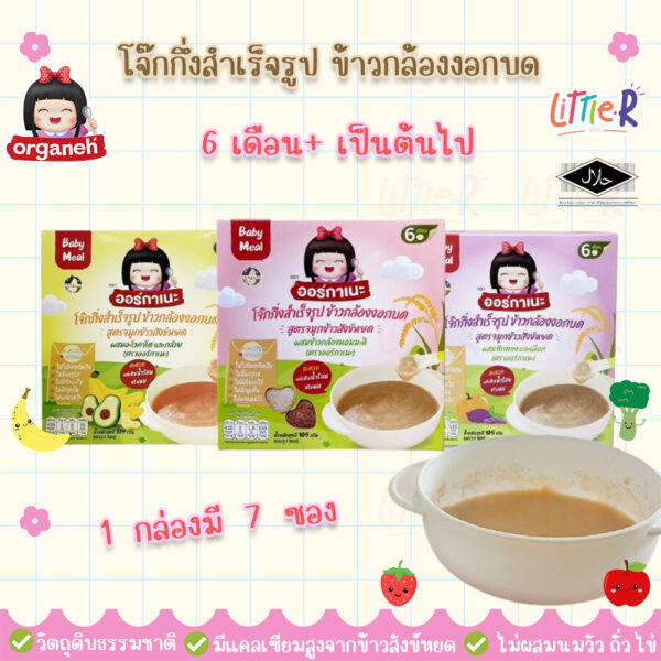 Organeh ข้าวกล้องงอกบดละเอียด ออร์กาเนะ Organeh Mixed GABA สำหรับน้อง 6 เดือน ฝึกทานอาหาร มีฮาลาล