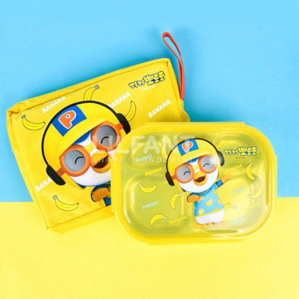 พร้อมส่ง: กล่องข้าวเด็กไปโรงเรียน ถาดหลุมใส่อาหารเด็กพร้อมฝาปิด Pororo