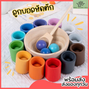 [พร้อมส่ง] Montessori ลูกบอลหัดตัก - ของเล่นแนวมอนเตสซอรี่ ของเล่นไม้ ฝึกแยกสี แยกขนาด เสริมพัฒนาการ ฝึกสมาธิ