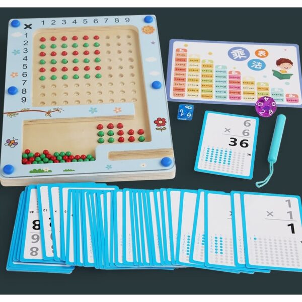 Nine nine multiplication board game : Magnetic math beads กระดานสูตรคูณ ของเล่นแนวคณิตศาสตร์