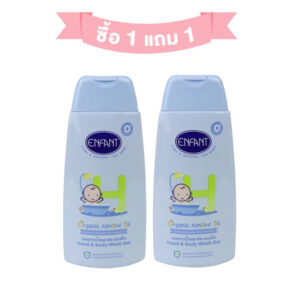 Enfant (อองฟองต์) อาบสระในขวดเดียว สูตรผสม Organic Almond Oil ใช้ได้ตั้งแต่เด็กแรกเกิด 300ml. 1แถม1