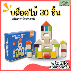 [พร้อมส่ง] Montessori บล็อคไม้สร้างบ้าน 30 ชิ้น - ของเล่นแนวมอนเตสซอรี่ ของเล่นไม้ เสริมพัฒนาการ ฝึกจินตนาการ