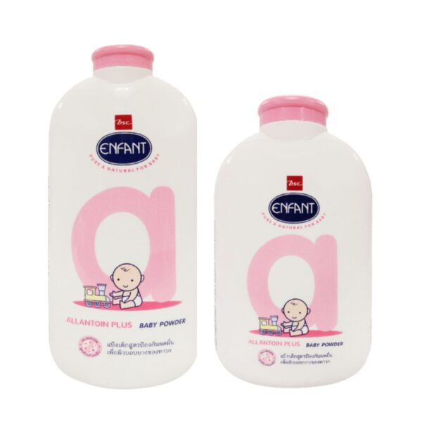 ENFANT แป้งเด็กอองฟองต์ สูตรป้องกันผดผื่น เพื่อผิวบอบบางของทารก Allantoin Plus Baby Powder ขนาด 200g 400g (exp.Mar 2025)